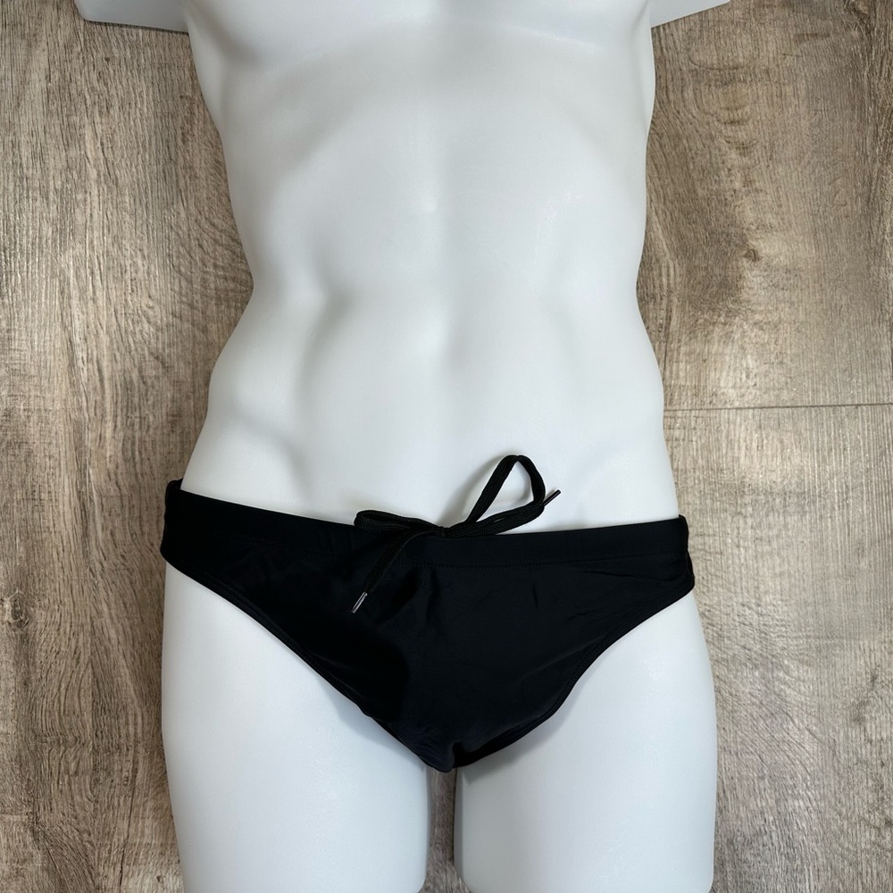 Mens Bikini Swimwear Low Rise Swim Briefs Solid with Elastic Drawstring ♦️